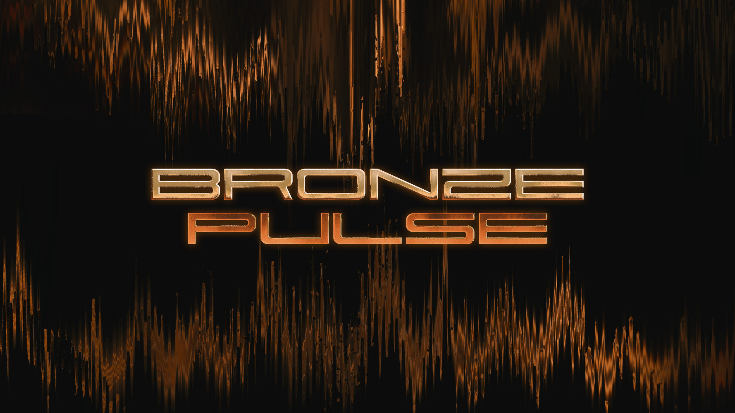 Theme pack “Bronze Pulse” featuring glowing bronze tones and rhythmic motion backgrounds for modern worship environments.