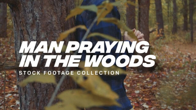 Man Praying in the Woods
