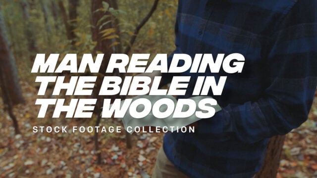 Man Reading the Bible in the Woods