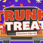 Trunk or Treat volunteer sign up church announcement graphics.