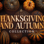 Thanksgiving and autumn stock photo collection with pumpkins, gourds, and fall decorations for church seasonal graphics and holiday content