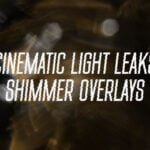 Abstract cinematic light leaks featuring golden shimmer and warm bokeh particles drifting across a dark background with organic lens flare effects.