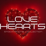 A large heart shape made of colorful pastel origami paper boats on a split teal and pink background.